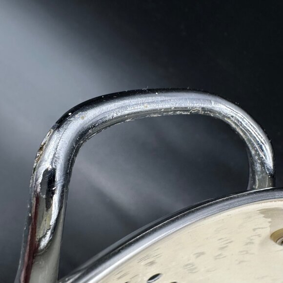 Vintage Colander Strainer 1980s Seashell Enamel Metal Cream Pink Nautical Beach - Picture 11 of 14